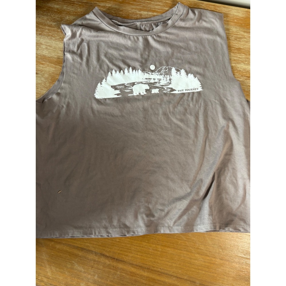 Lovers of hYOUmanity The Journey Bear Graphic Muscle Tank Top Mauve‎ Large
